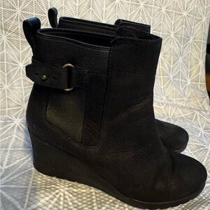 UGG Black Ankle Wedge Booties